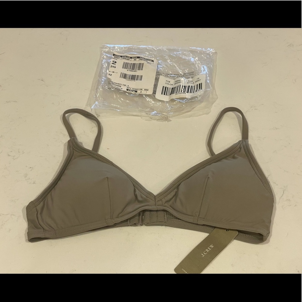 J. Crew Taupe Triangle Bikini Top